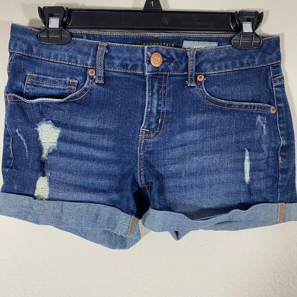 Aeropostale Midi Medium Wash Denim Jean Shorts 4 - Picture 2 of 9